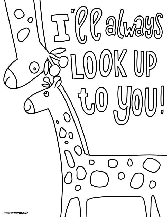 I'll Always Look Up to You Coloring Page