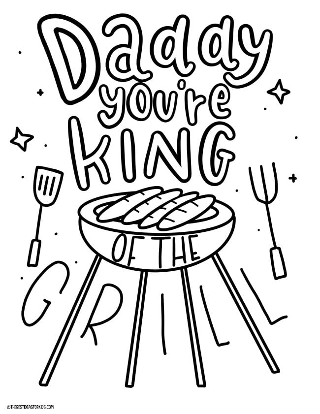 King of the Grill Coloring Page