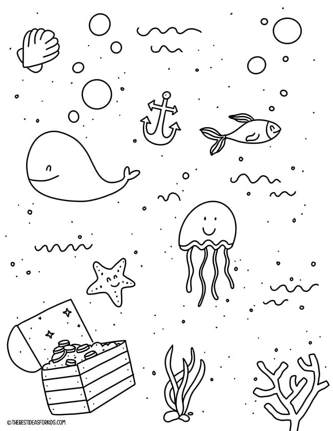 Ocean Summer Coloring Page