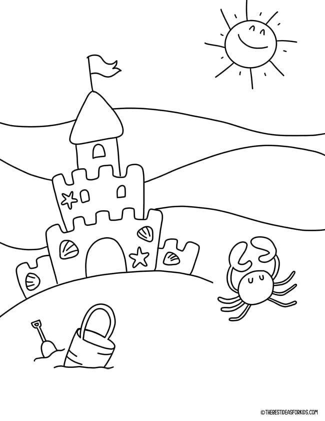 Summer Beach Coloring Page