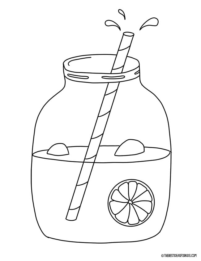 Summer Lemonade Coloring Page