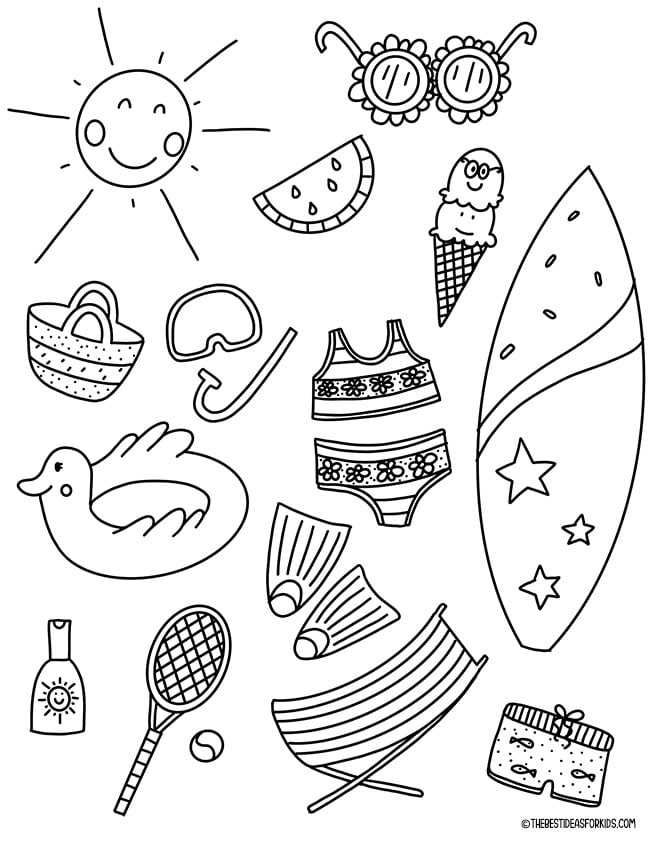 Summer Pool Coloring Page