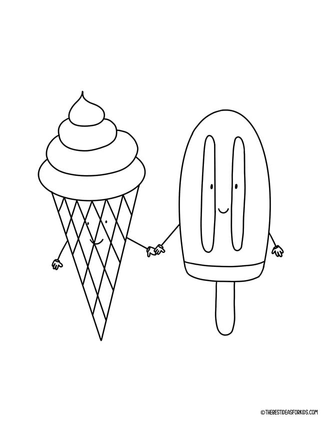 Summer Popsicles Coloring Page