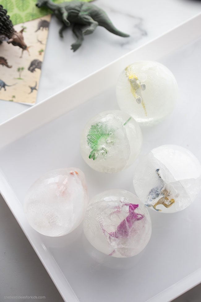 Frozen Dinosaur Eggs Sensory Play