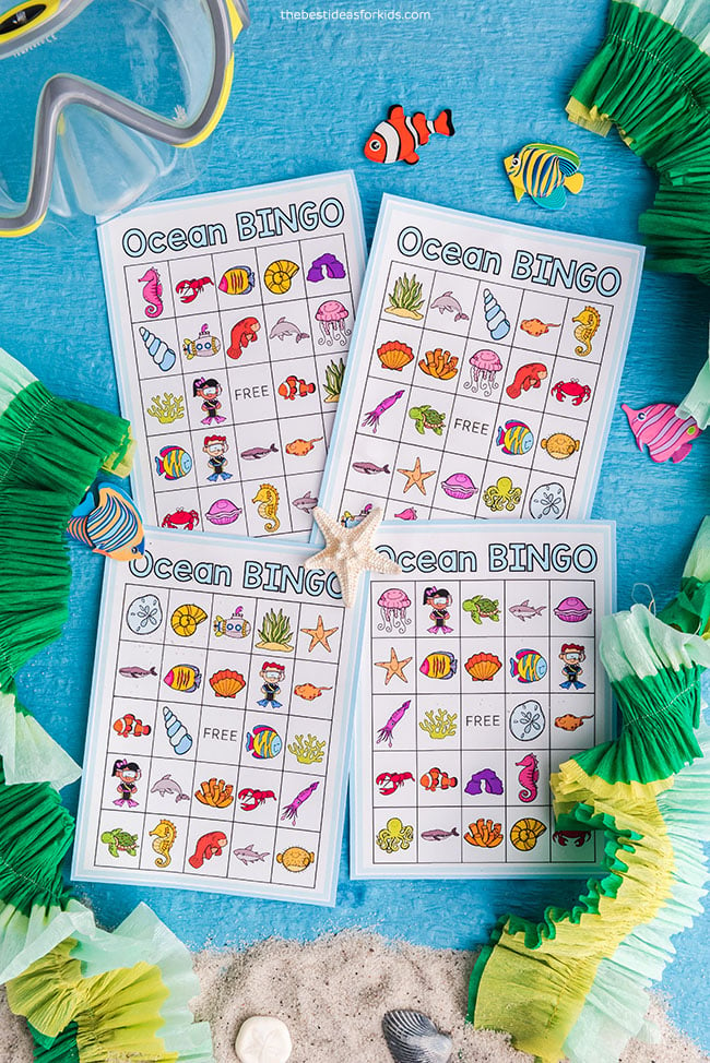 Ocean Bingo Printable Cards