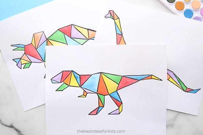 Dinosaur Watercolor Art for Kids