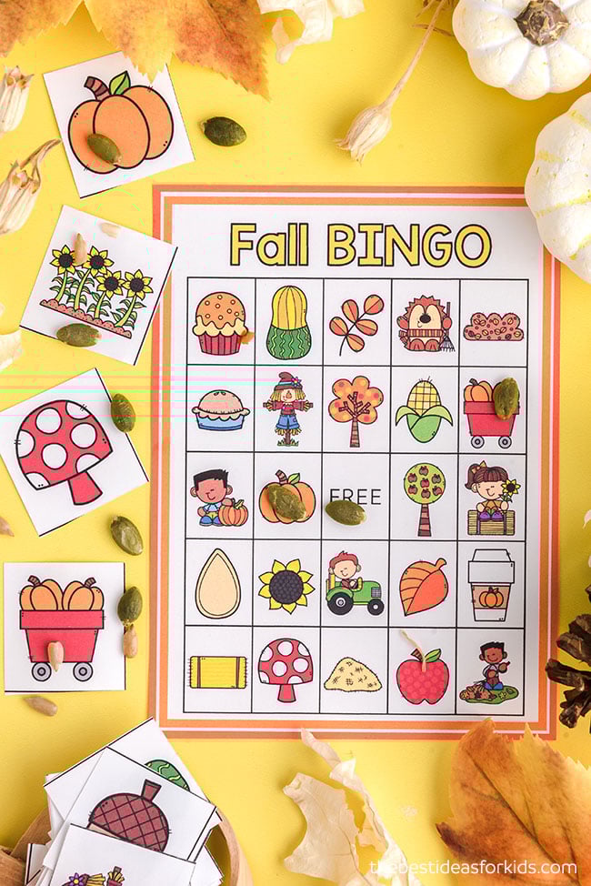 Fall Bingo Cards for Kids