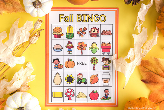 Fall Bingo Printable Cards for Kids