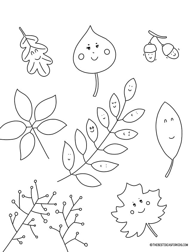 Fall Leaves Coloring Page