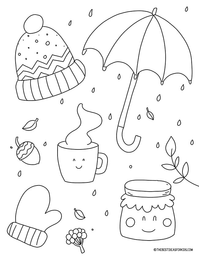 Fall Treats Coloring Page