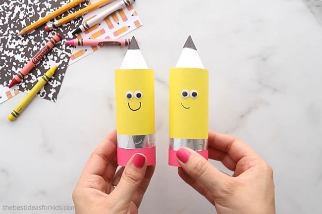 Paper roll pencil craft