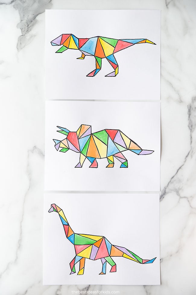 Watercolor Dinosaur Art Project