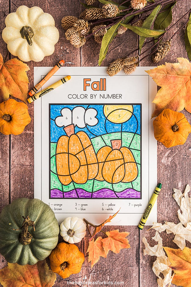 Color by Number Fall Printables