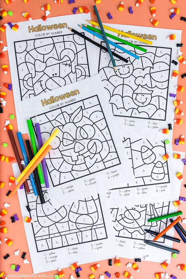 11 FREE Halloween Color By Number Printables - Fun with Mama