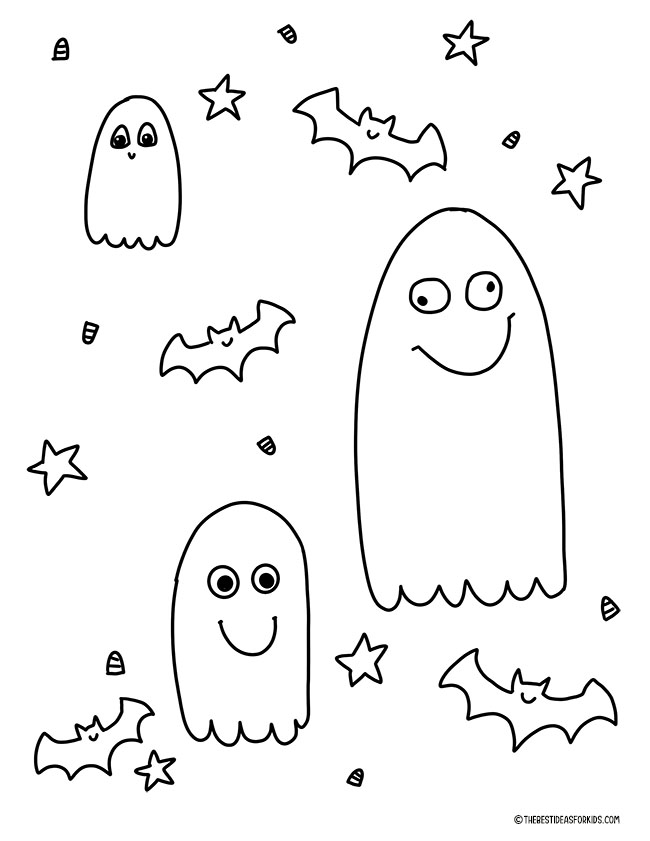 Ghosts Coloring Page