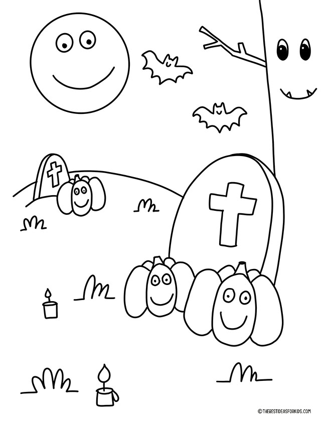 Graveyard Coloring Page