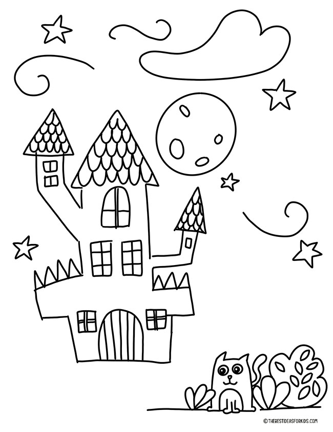 Haunted House Coloring Page