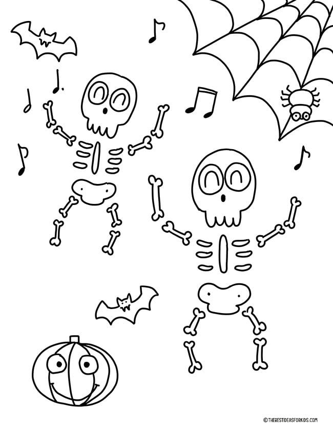 Skeletons Coloring Page