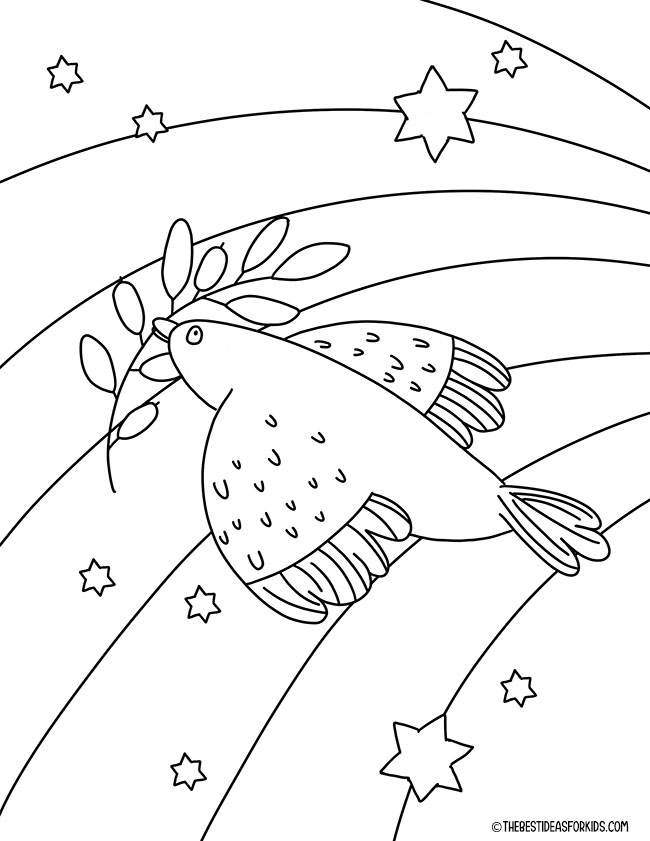 Dove Coloring Page for Hanukkah
