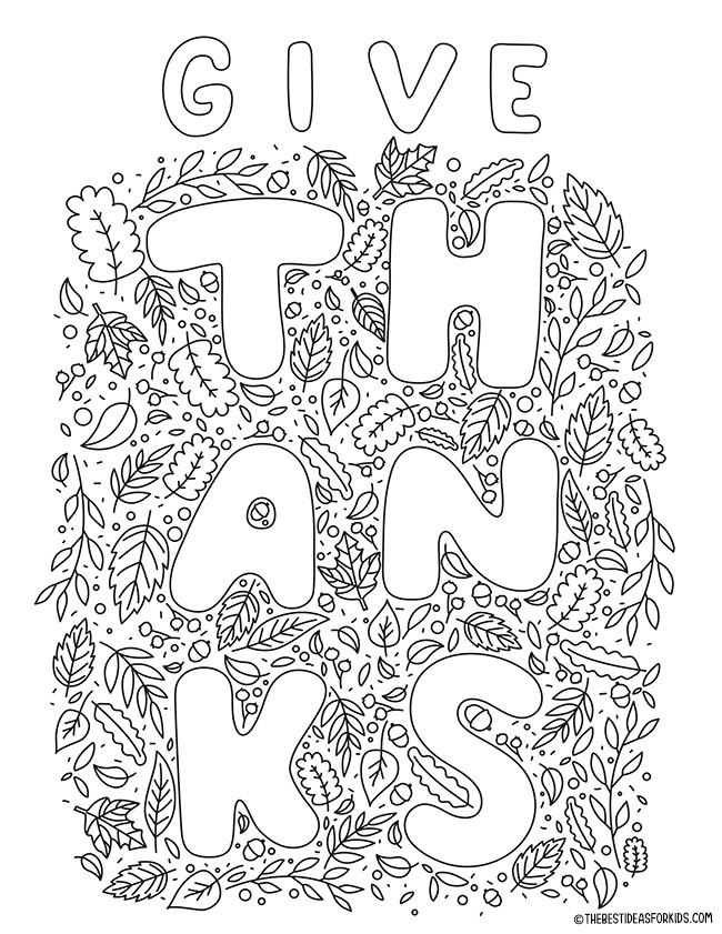 Give Thanks Coloring Page