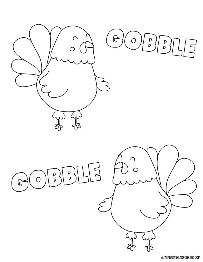 Gobble Gobble Coloring Page