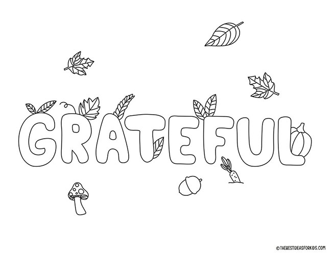 Grateful Coloring Page