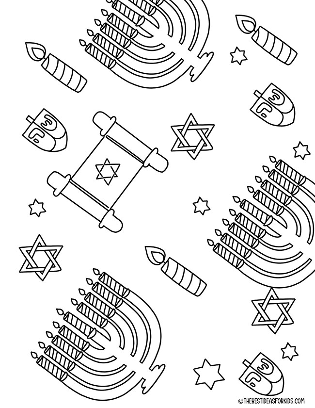 Hanukkah Coloring Page for Kids