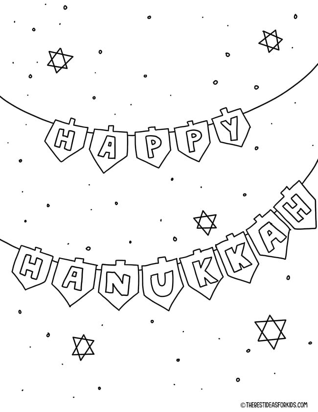 Happy Hanukkah Coloring Page