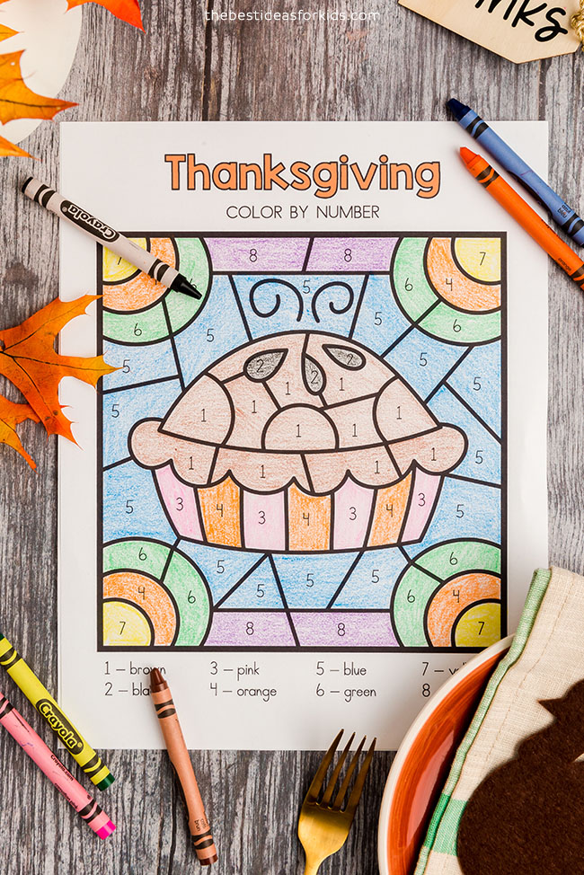 Pie Color by Number Printable