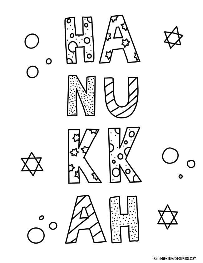 Printable Hanukkah Coloring Page