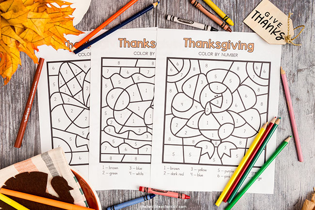 Printable Thanksgiving Color by Number