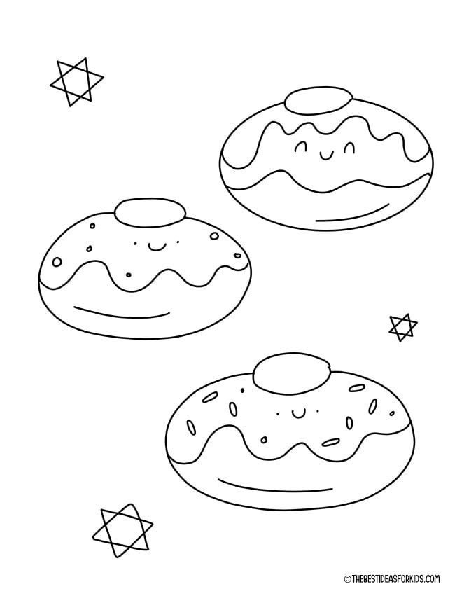 Sufganiyot Coloring Page