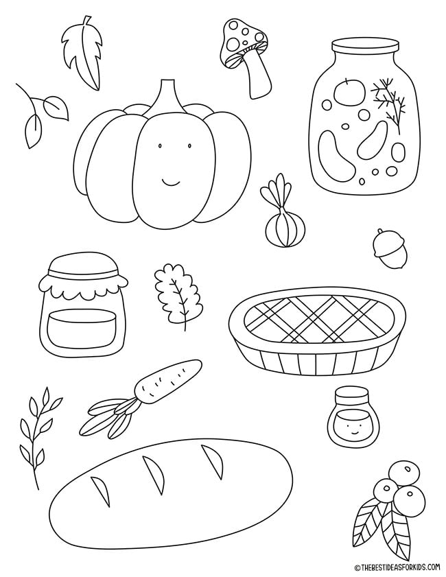 Thanksgiving Food Coloring Page