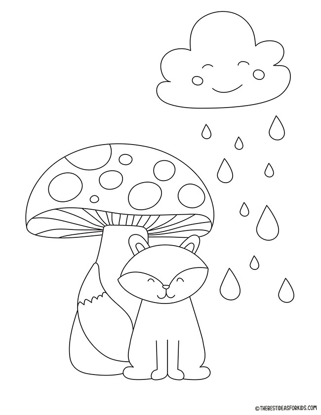 Thanksgiving Fox Coloring Page