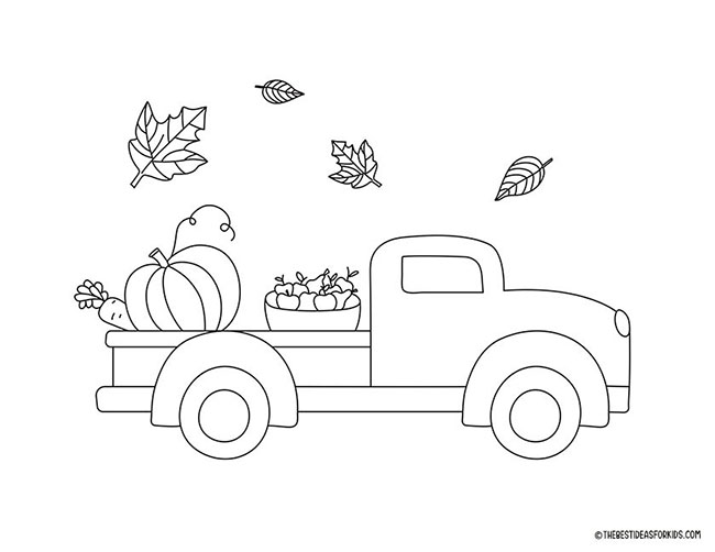 Thanksgiving Truck Coloring Page