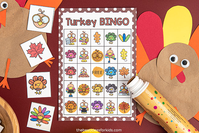 Turkey Bingo Game for Kids