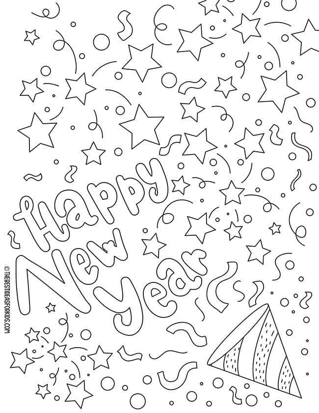 Happy New Years for Kids Coloring Page