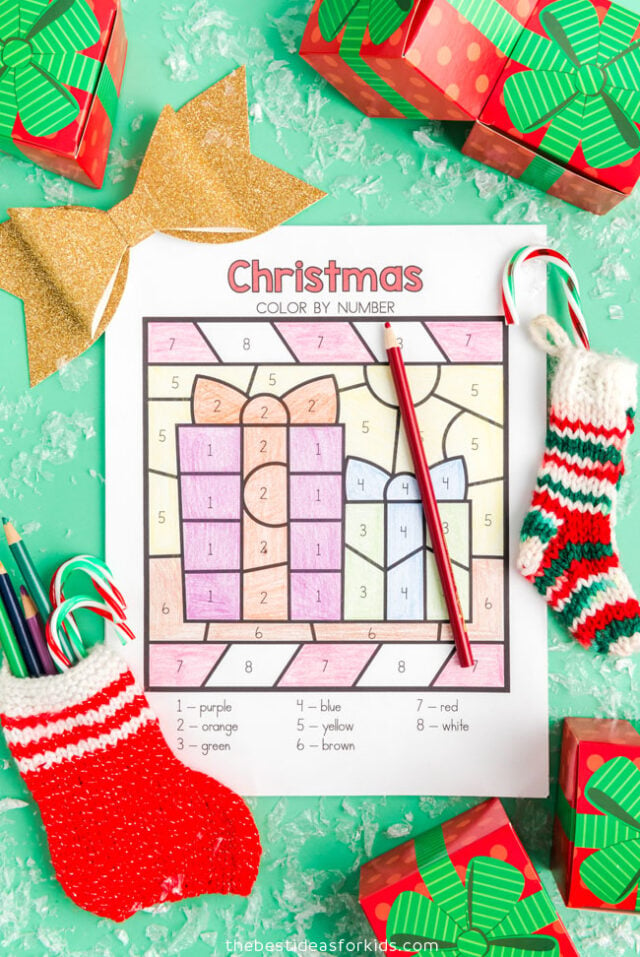 color by number gift printable