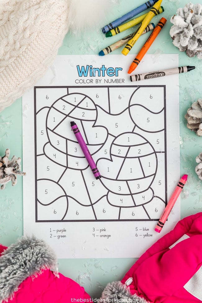 Winter Color By Number (Free Printables) The Best Ideas for Kids
