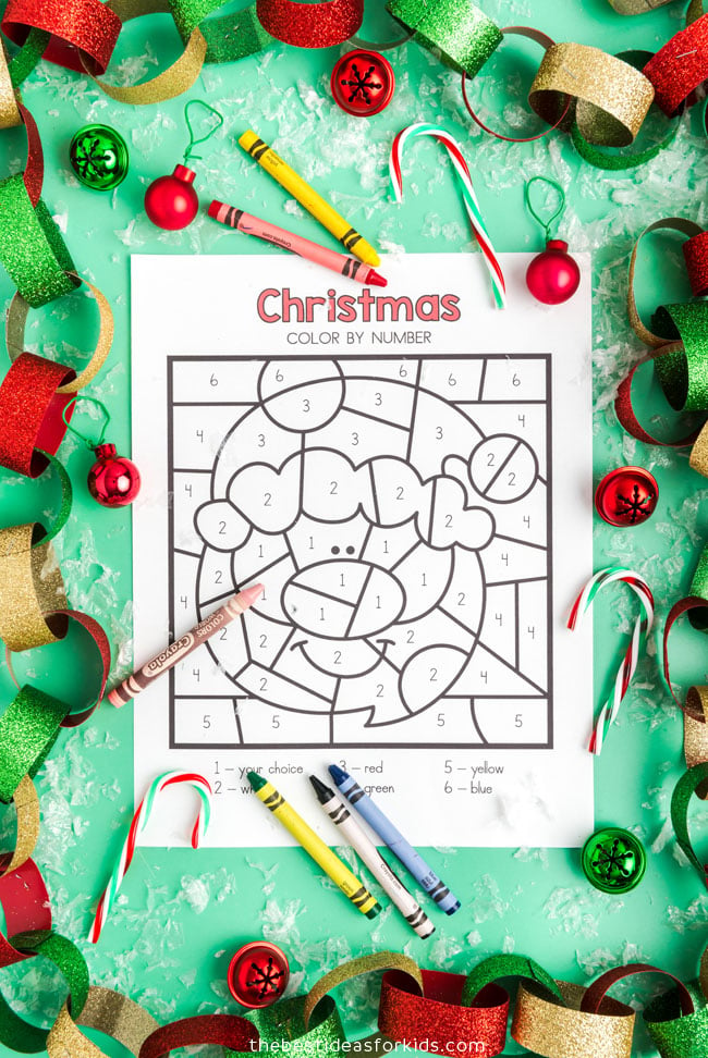 free printable color by number christmas coloring pages