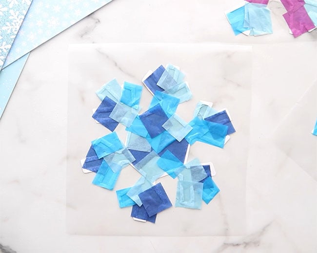 Fill Snowflake with Tissue Paper