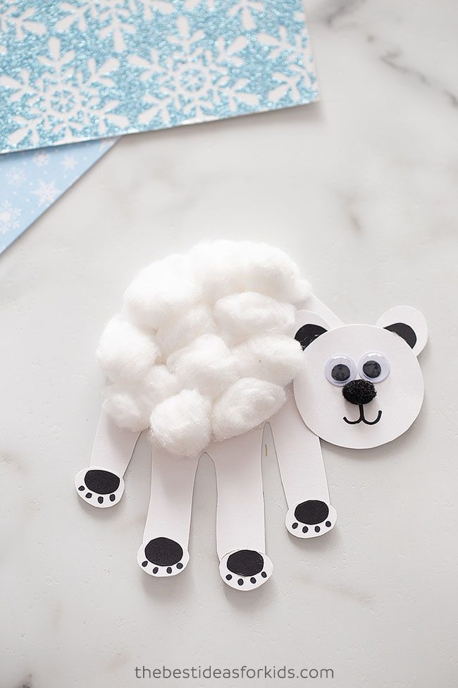 Polar Bear Handprint Craft for Kids