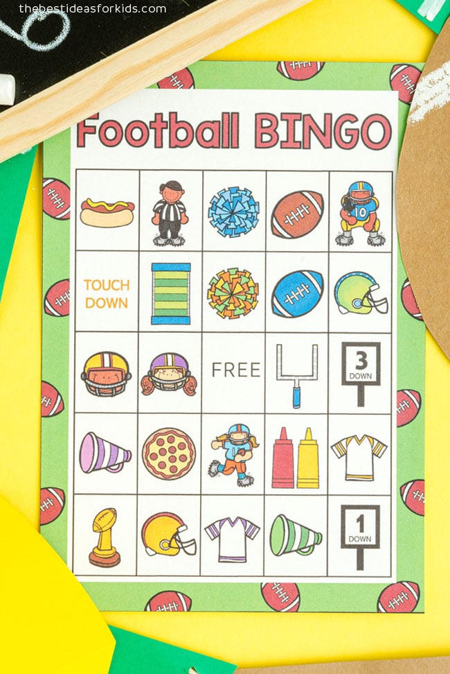 football bingo card