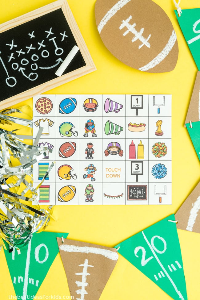 football bingo printables for kids