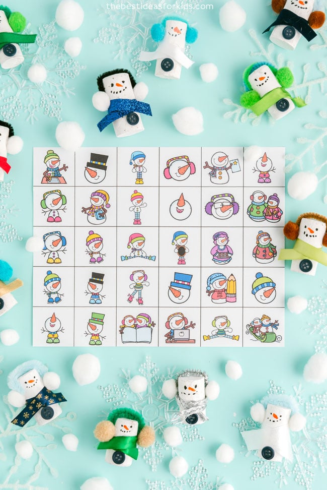 snowman bingo card