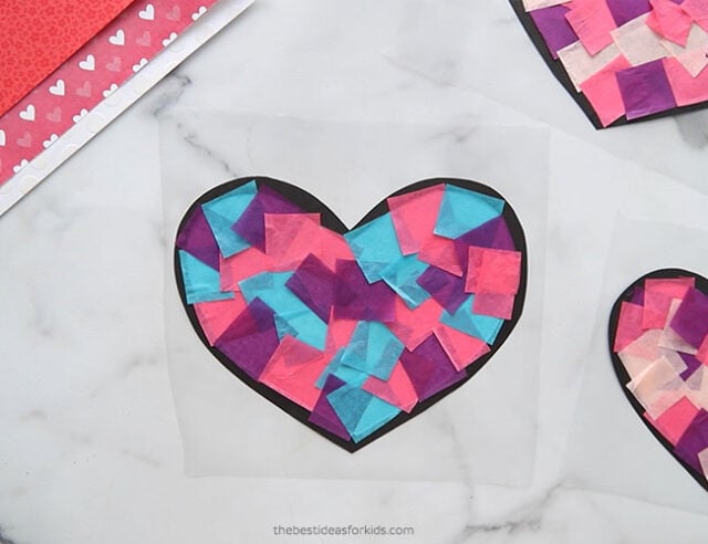 Tissue Paper Heart Sun Catcher – Housing a Forest