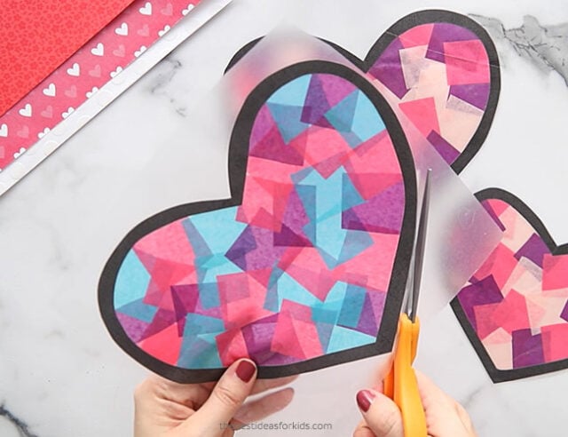 Tissue Paper Heart Sun Catcher – Housing a Forest