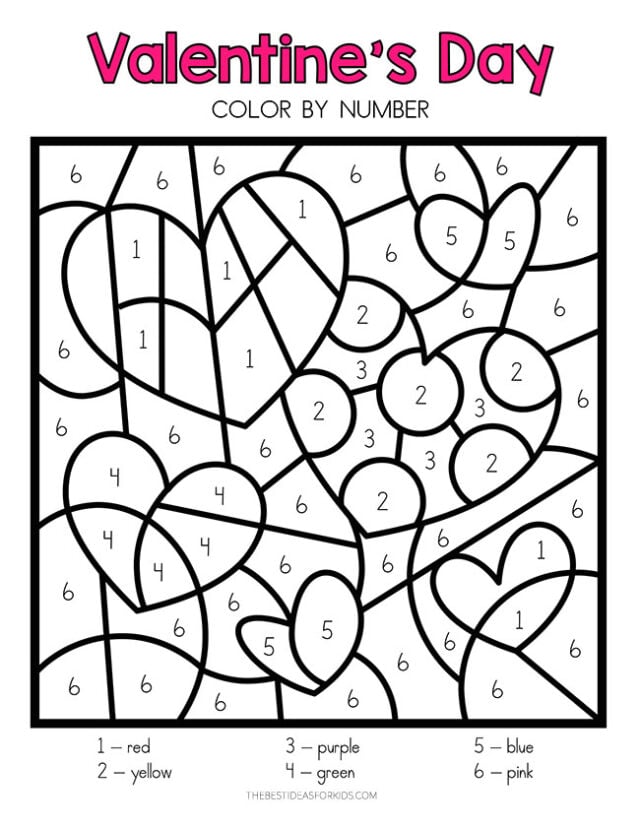 Free Valentine Color by Number