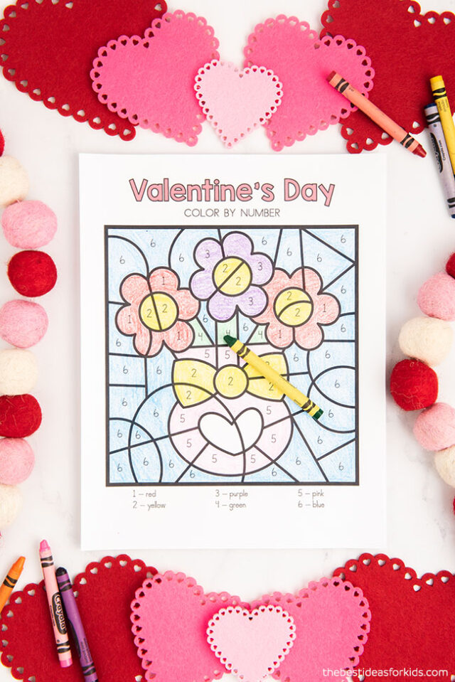 Valentines Color by Number Printables