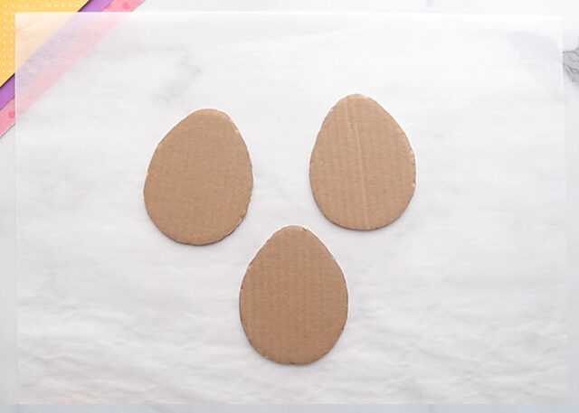 Cut out cardboard Easter eggs